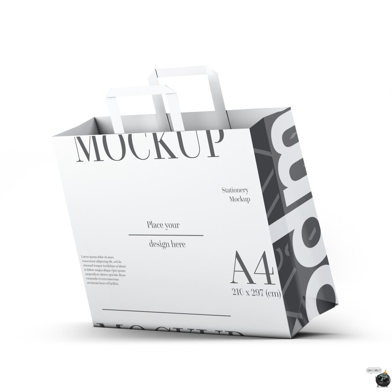 图片[6]-牛皮纸手提袋纸袋包装袋礼品购物袋效果展示样机PSD模板PS素材-设计猿