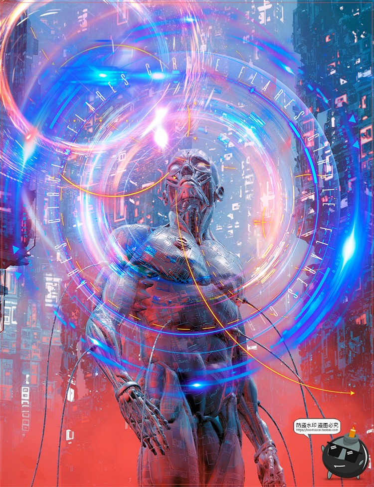 图片[1]-光环环形圆型光效光斑科幻未来炫酷特效元素后期合成PNG免抠素材-设计猿