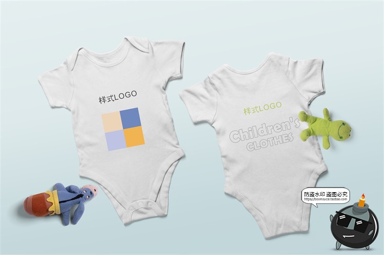 图片[9]-儿童童装服装衣服衣架短袖招牌吊牌品牌贴图vi样机PSD模板PS素材-设计猿