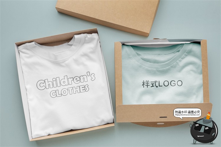 图片[15]-儿童童装服装衣服衣架短袖招牌吊牌品牌贴图vi样机PSD模板PS素材-设计猿