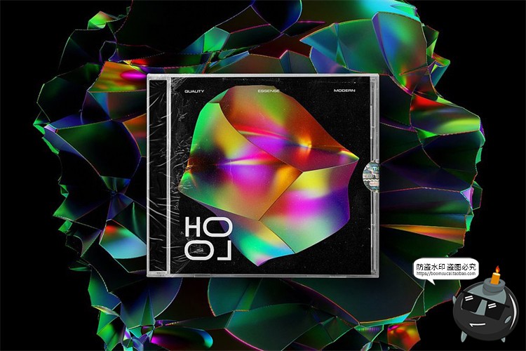 图片[7]-未来科幻3D全息镭射扭曲几何主视觉图形抽象艺术PNG免抠图片素材-设计猿