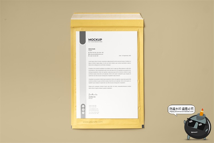 图片[3]-文件袋档案袋信封信纸保密纸袋企业文创VI展示样机PSD模板PS素材-设计猿