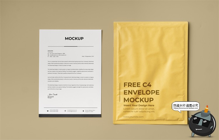 图片[5]-文件袋档案袋信封信纸保密纸袋企业文创VI展示样机PSD模板PS素材-设计猿