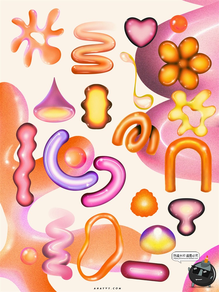 图片[19]-酸性艺术抽象复古液态现代画廊室内装裱插画海报图形PSD模板素材-设计猿