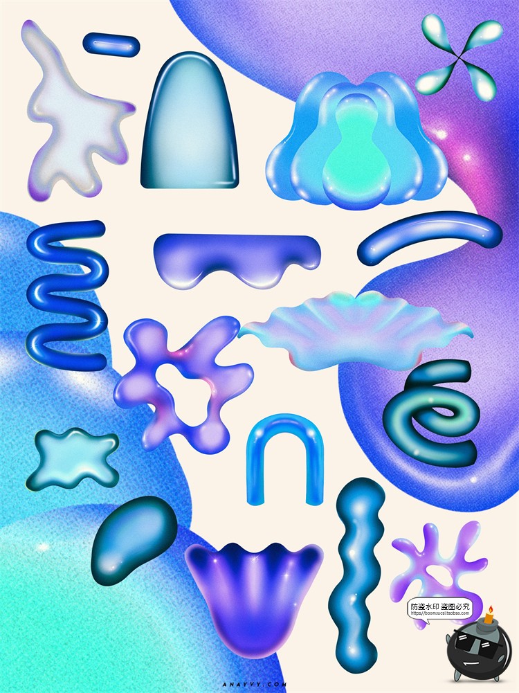 图片[20]-酸性艺术抽象复古液态现代画廊室内装裱插画海报图形PSD模板素材-设计猿