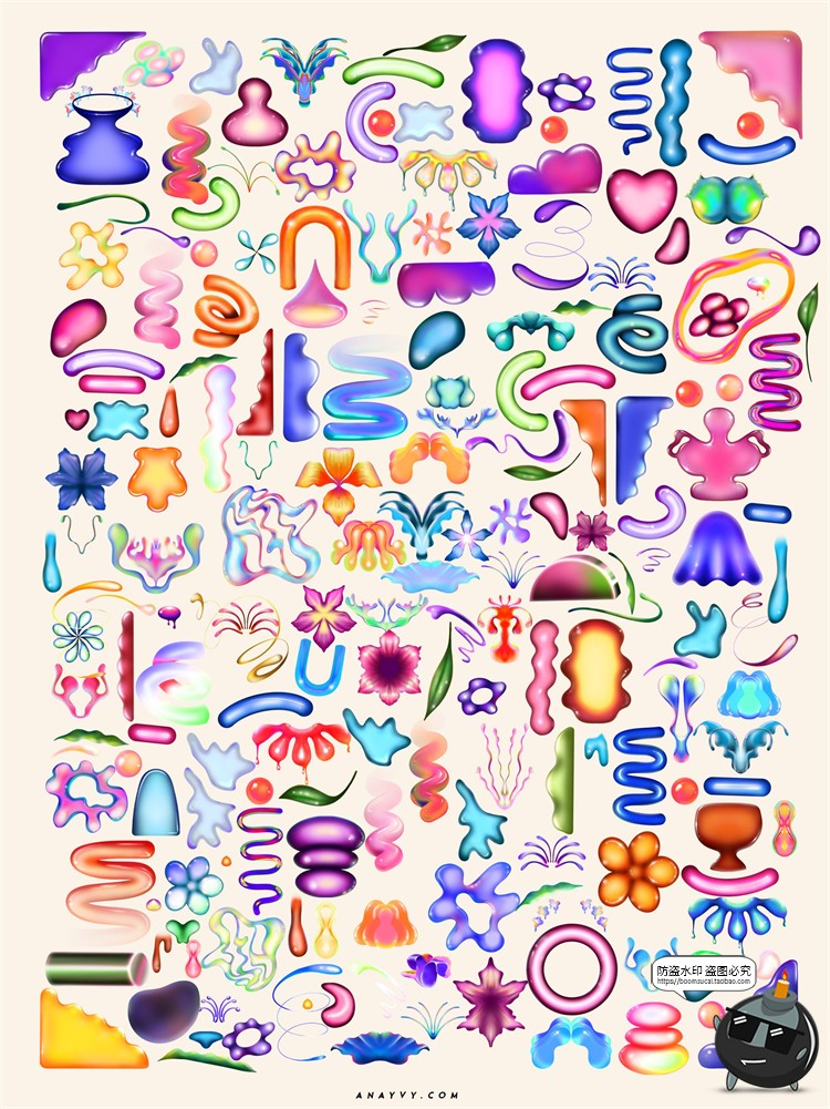 图片[21]-酸性艺术抽象复古液态现代画廊室内装裱插画海报图形PSD模板素材-设计猿