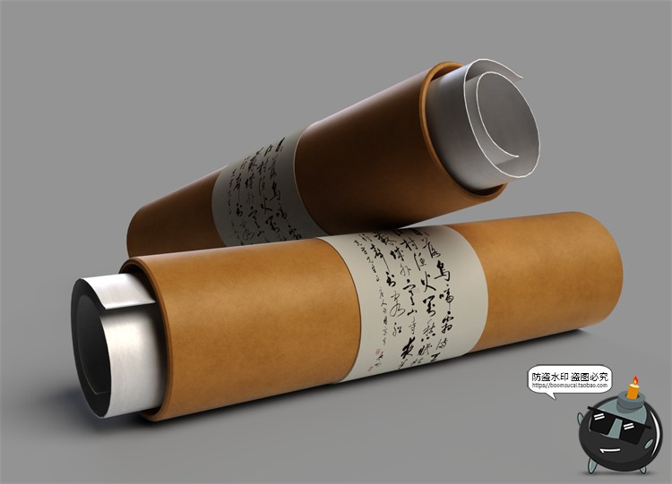 图片[5]-文创中国风古风国潮卷轴书法相框展示效果图贴图PSD样机PS素材-设计猿