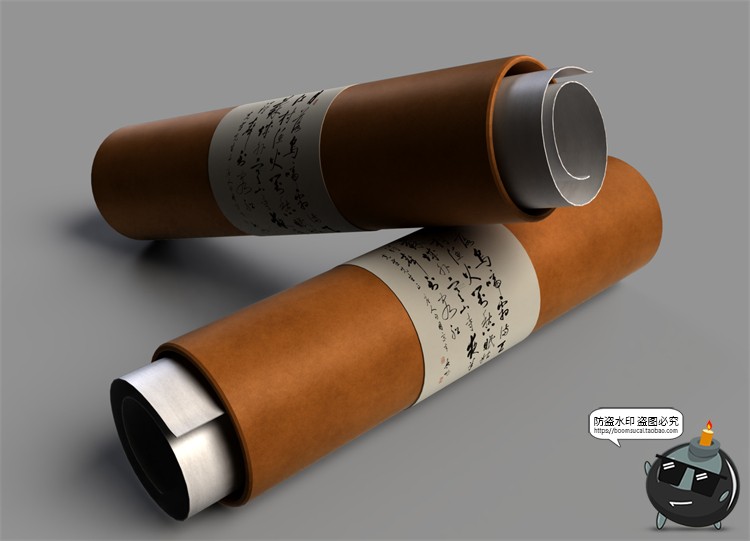 图片[6]-文创中国风古风国潮卷轴书法相框展示效果图贴图PSD样机PS素材-设计猿