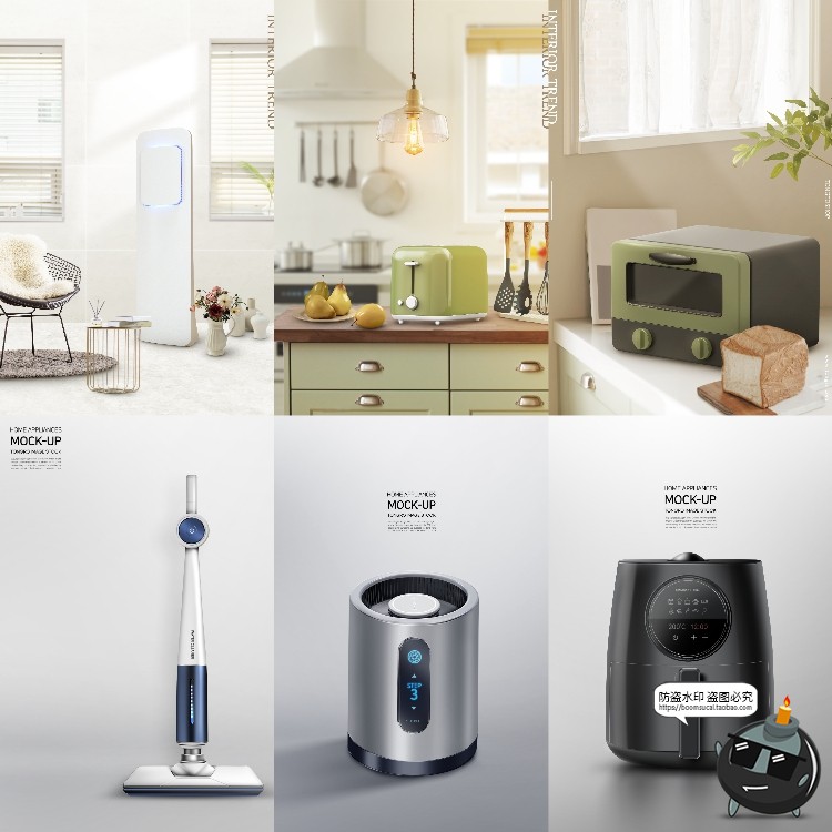 图片[7]-家用电器家电榨汁机冰箱洗衣机烤箱海报宣传广告PSD模板PS素材-设计猿