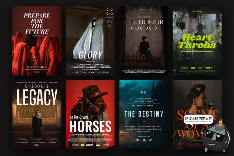 图片[2]-竖屏电影纪录片预告片剧院氛围宣传广告海报文字排版PSD模板素材-设计猿