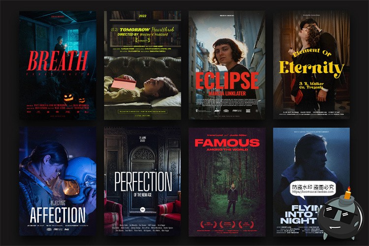 图片[3]-竖屏电影纪录片预告片剧院氛围宣传广告海报文字排版PSD模板素材-设计猿