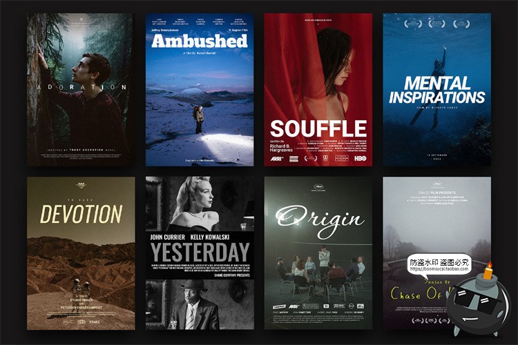 图片[5]-竖屏电影纪录片预告片剧院氛围宣传广告海报文字排版PSD模板素材-设计猿