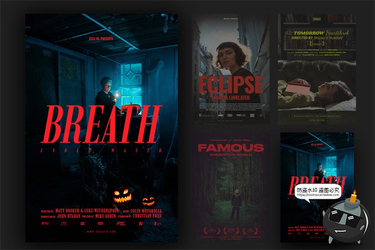 图片[6]-竖屏电影纪录片预告片剧院氛围宣传广告海报文字排版PSD模板素材-设计猿