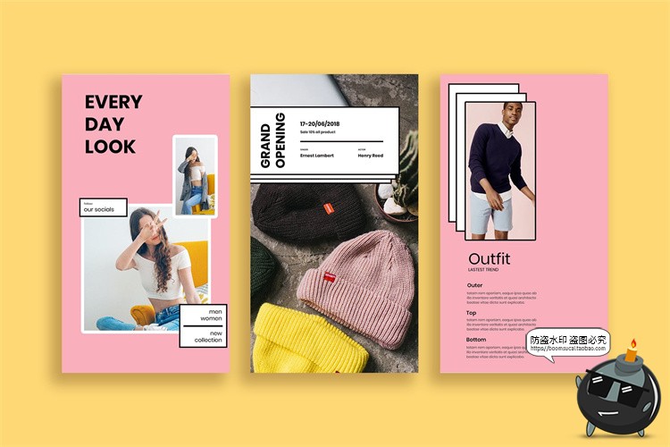 图片[5]-简约时尚美妆时装服装宣传广告海报图文排版PSD分层模板PS素材-设计猿