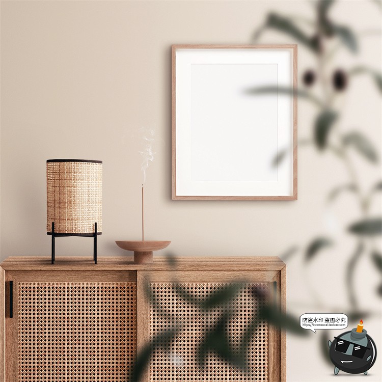 图片[4]-居家画框样机场景艺术作品框架边框木框家具相框装饰PSD模板素材-设计猿