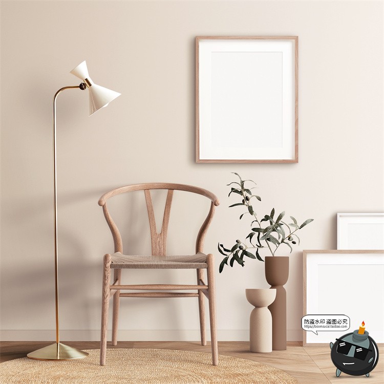 图片[5]-居家画框样机场景艺术作品框架边框木框家具相框装饰PSD模板素材-设计猿