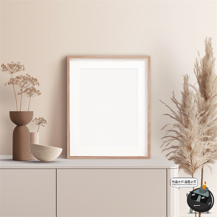 图片[6]-居家画框样机场景艺术作品框架边框木框家具相框装饰PSD模板素材-设计猿