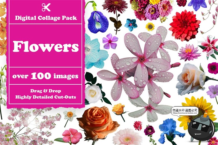 图片[8]-欧美风潮流创意复古人物建筑植物动物剪纸剪贴画拼贴PNG免抠素材-设计猿