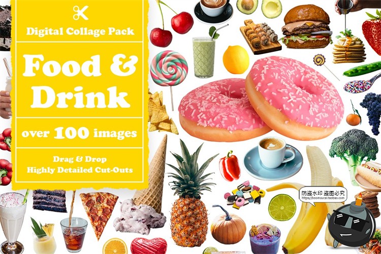 图片[10]-欧美风潮流创意复古人物建筑植物动物剪纸剪贴画拼贴PNG免抠素材-设计猿