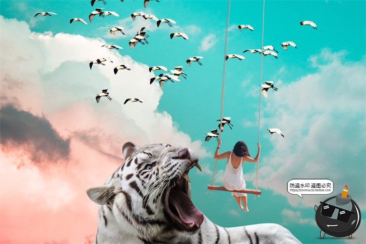 图片[14]-欧美风潮流创意复古人物建筑植物动物剪纸剪贴画拼贴PNG免抠素材-设计猿