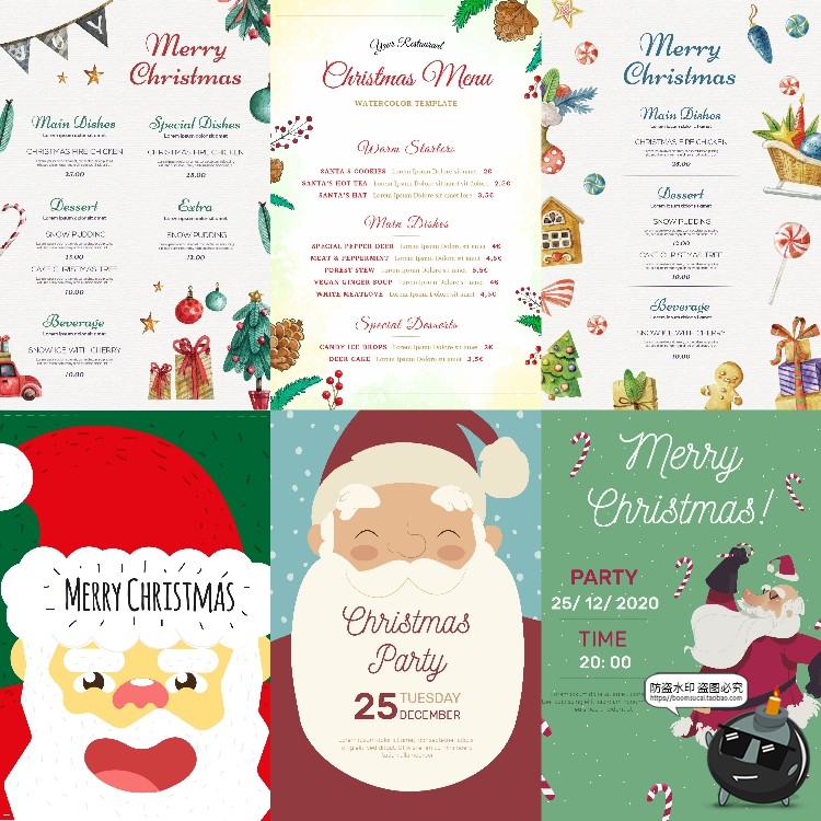 图片[5]-卡通可爱圣诞节老人麋鹿雪人节日简约英文装饰海报PSD模板PS素材-设计猿