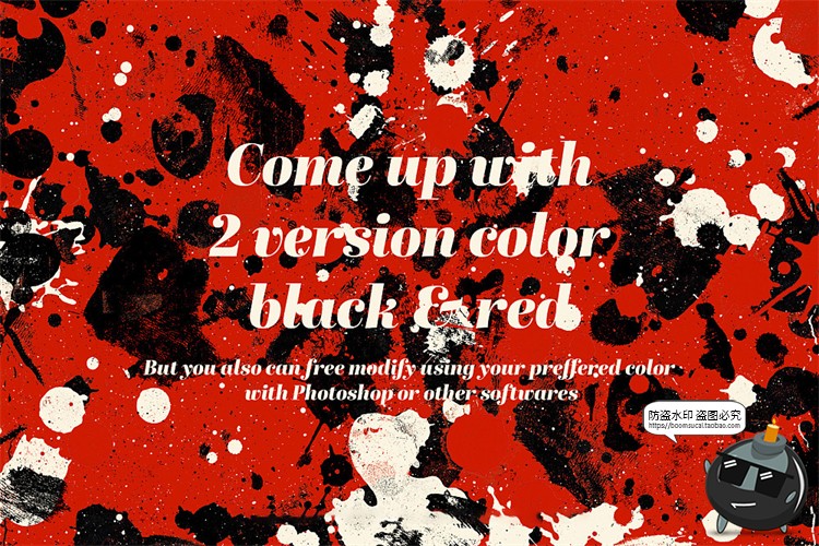 图片[3]-艺术做旧涂鸦飞溅痕迹墨水污渍墨点喷墨抽象纹理背景PNG+PSD素材-设计猿