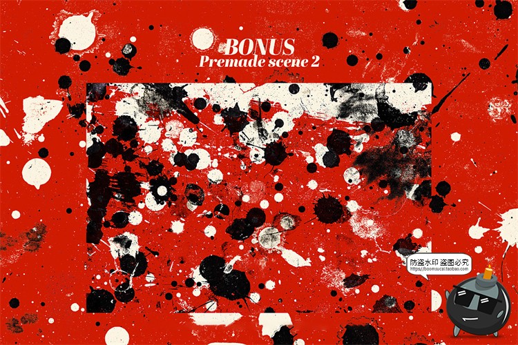 图片[5]-艺术做旧涂鸦飞溅痕迹墨水污渍墨点喷墨抽象纹理背景PNG+PSD素材-设计猿