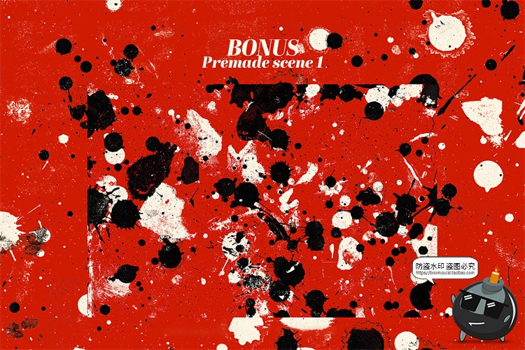 图片[6]-艺术做旧涂鸦飞溅痕迹墨水污渍墨点喷墨抽象纹理背景PNG+PSD素材-设计猿