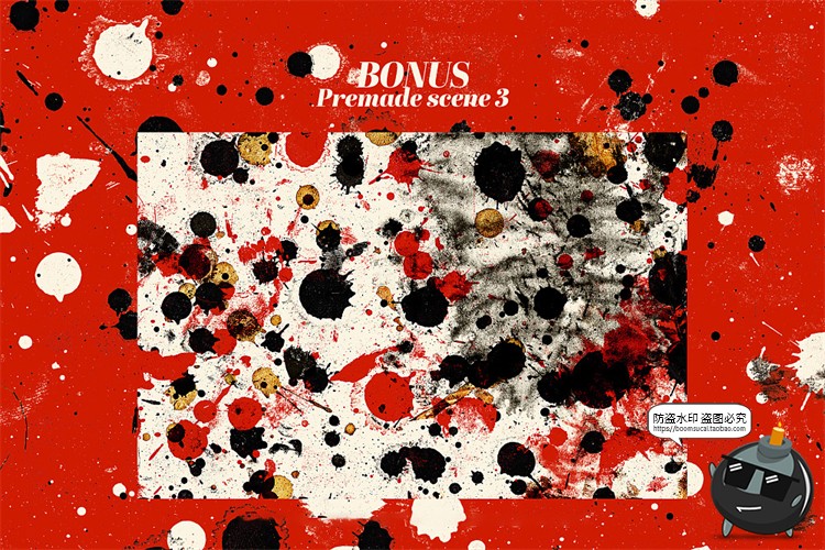 图片[7]-艺术做旧涂鸦飞溅痕迹墨水污渍墨点喷墨抽象纹理背景PNG+PSD素材-设计猿