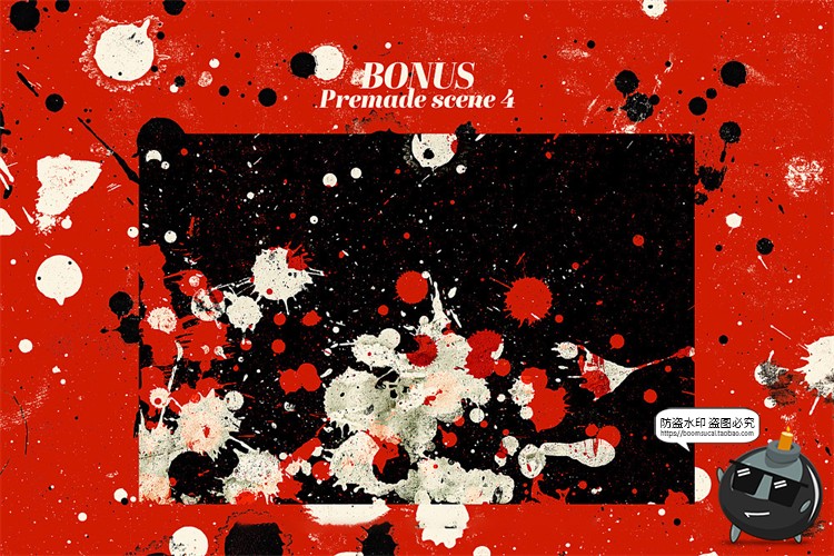 图片[8]-艺术做旧涂鸦飞溅痕迹墨水污渍墨点喷墨抽象纹理背景PNG+PSD素材-设计猿