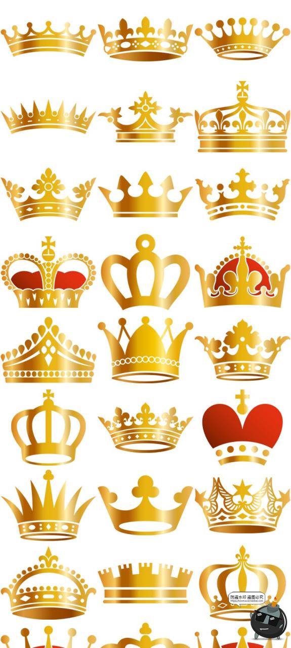 图片[2]-欧式皇冠金色平面图形扁平图案AI矢量PNG免抠免扣装饰元素素材-设计猿