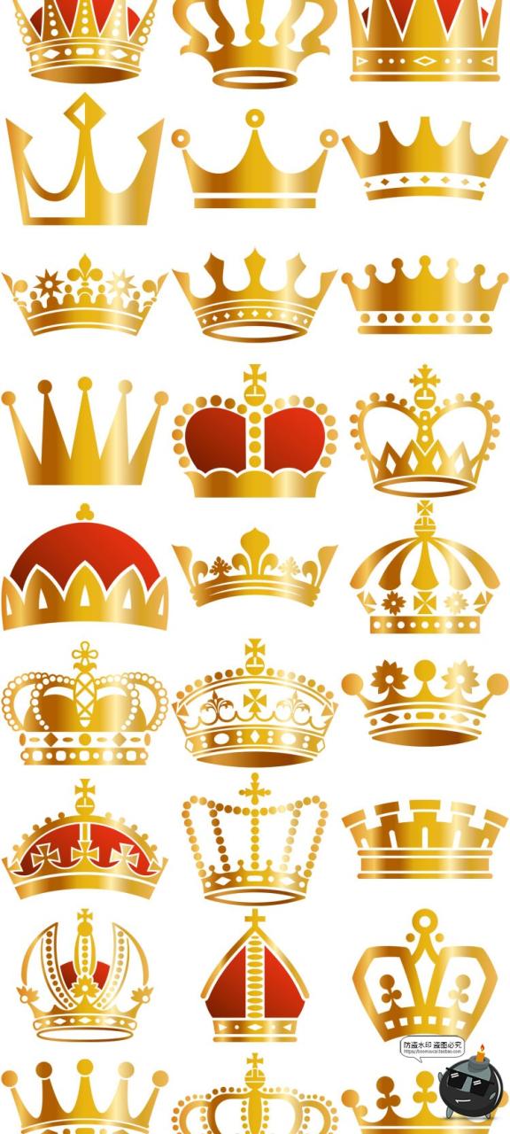 图片[3]-欧式皇冠金色平面图形扁平图案AI矢量PNG免抠免扣装饰元素素材-设计猿
