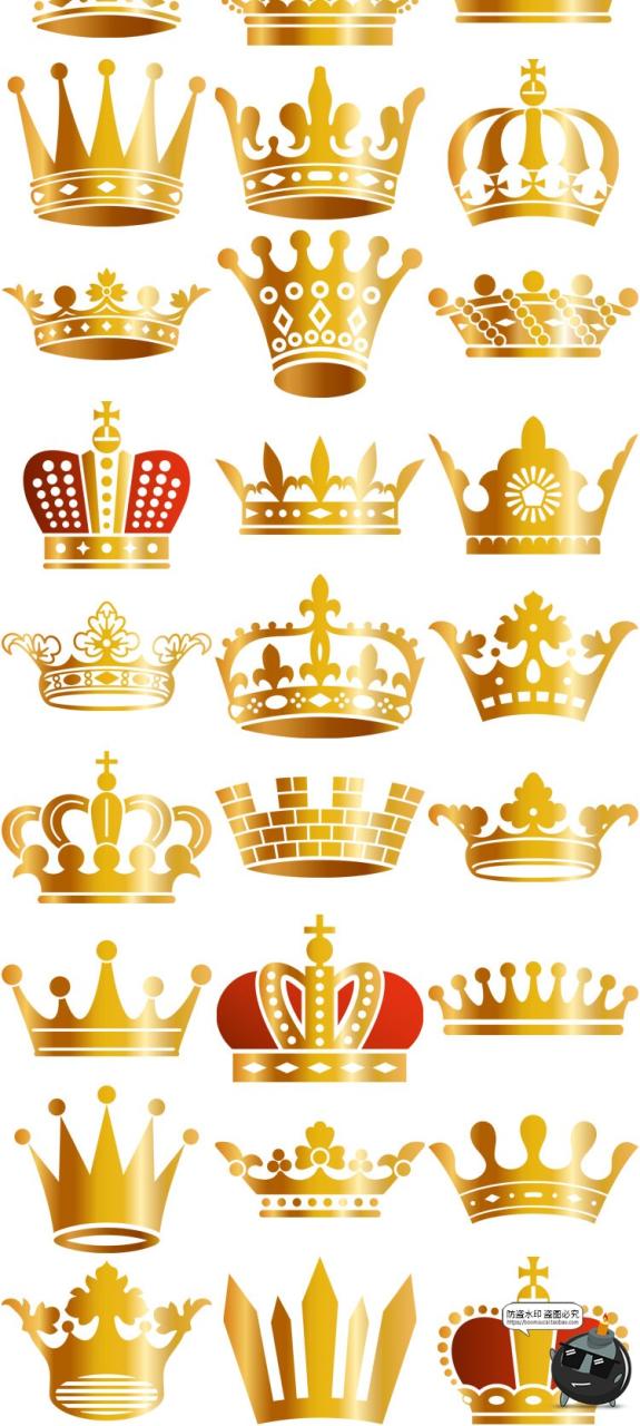 图片[4]-欧式皇冠金色平面图形扁平图案AI矢量PNG免抠免扣装饰元素素材-设计猿