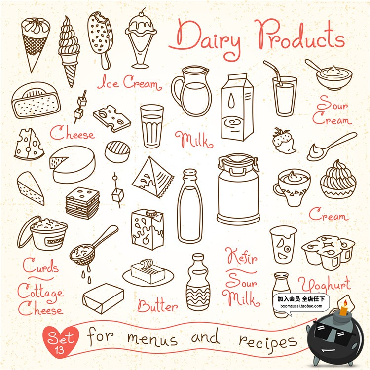 图片[4]-卡通手绘简笔画线稿食物图标植物蔬菜水果食材零食AI矢量设计素材-设计猿