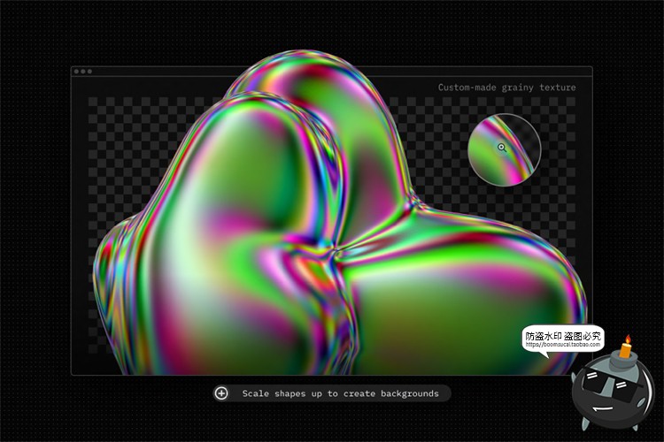 图片[3]-液态金属镭射全息虹彩艺术抽象气泡液体PNG免抠背景底纹图片素材-设计猿