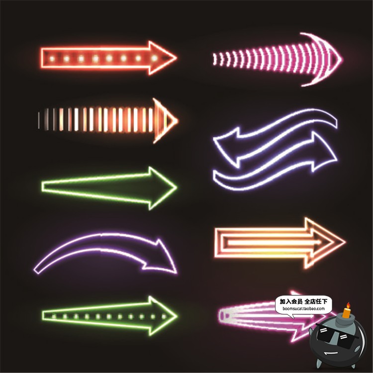 图片[11]-霓虹灯酒吧欢迎招牌led荧光灯爱心字母数字装饰AI矢量图设计素材-设计猿