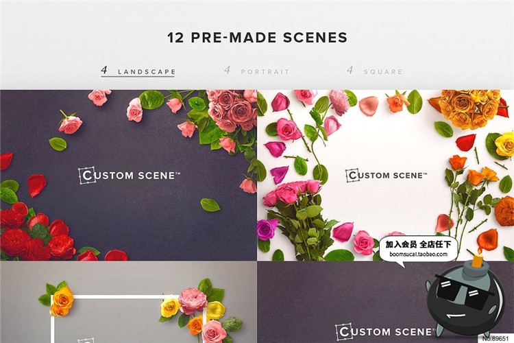 图片[4]-简约花卉鲜花花朵聚焦场景边框背景摆设元素PNG免扣素材PSD模板-设计猿