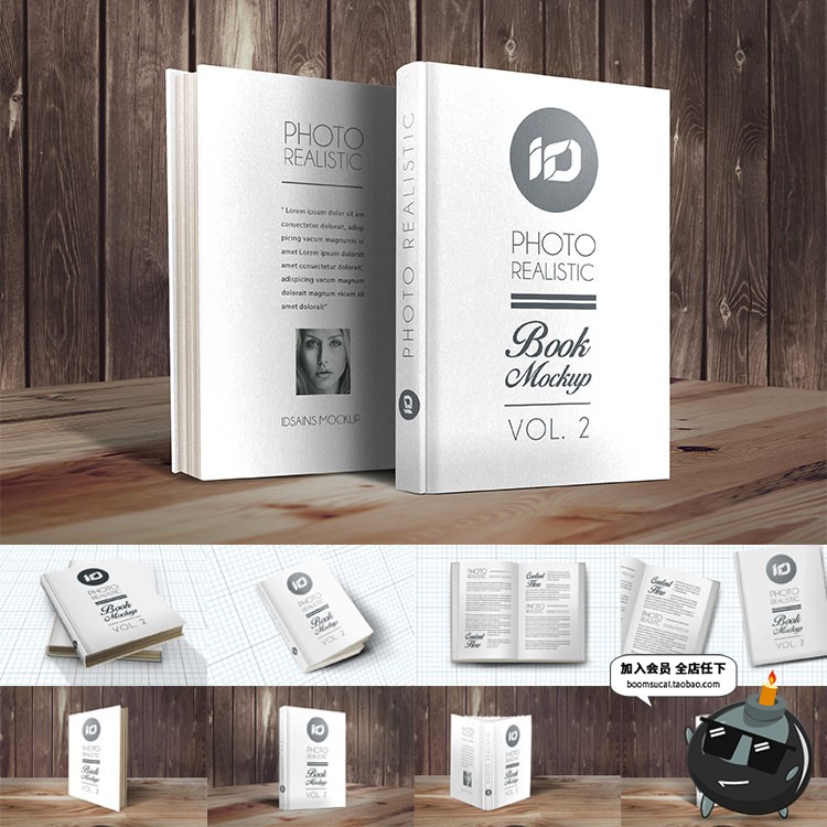 图片[17]-硬封精装图书书籍书本外观内页效果展示贴图文创样机PSD模板素材-设计猿