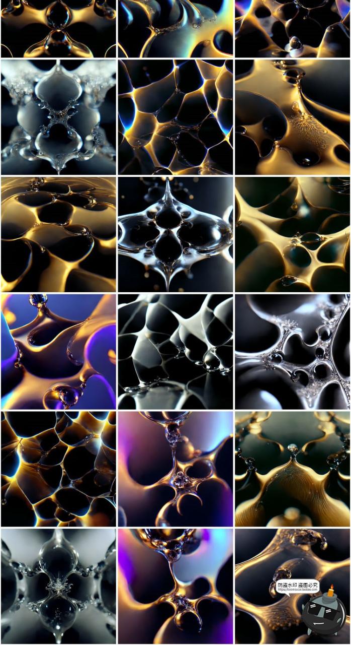 图片[3]-4K微观艺术抽象未来梦幻科幻液体水晶玻璃近距离背景JPG图片素材-设计猿