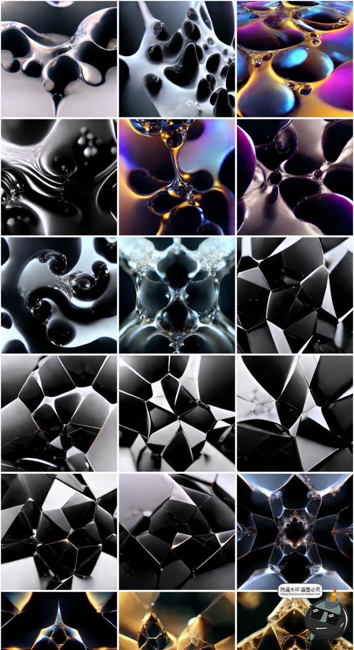 图片[4]-4K微观艺术抽象未来梦幻科幻液体水晶玻璃近距离背景JPG图片素材-设计猿