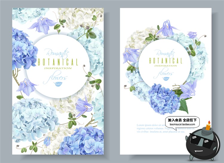 图片[2]-花卉花朵花环主题婚礼邀请函请柬卡片海报印刷矢量AI设计素材模板-设计猿