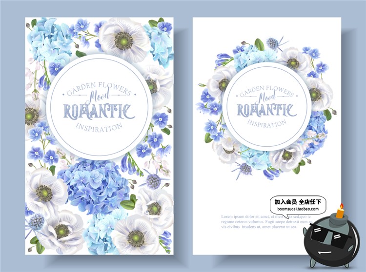 图片[3]-花卉花朵花环主题婚礼邀请函请柬卡片海报印刷矢量AI设计素材模板-设计猿