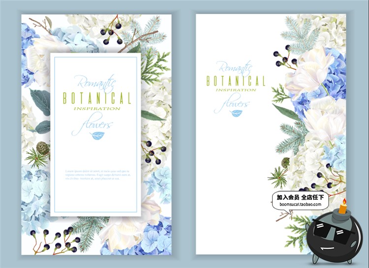 图片[8]-花卉花朵花环主题婚礼邀请函请柬卡片海报印刷矢量AI设计素材模板-设计猿