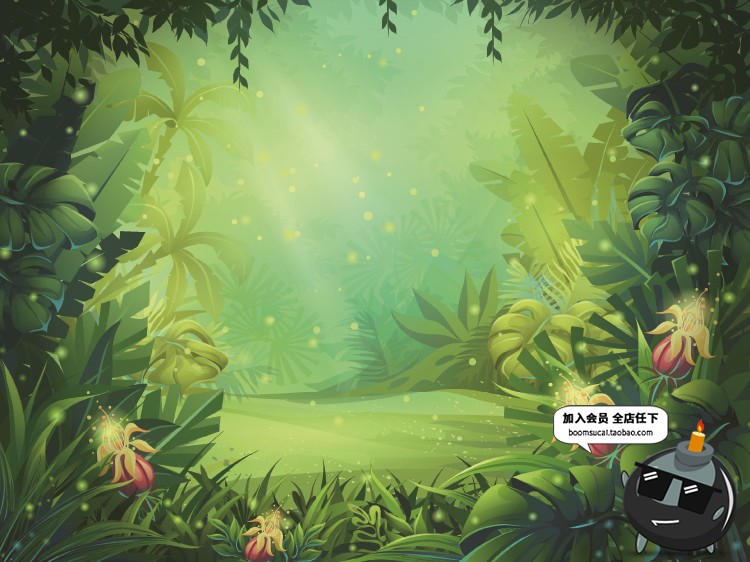 图片[8]-梦幻绿色森林树木植物背景剪影插画场景图案AI矢量模板设计素材-设计猿