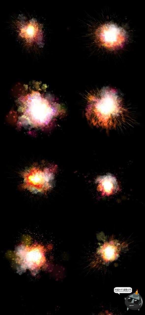 图片[5]-火焰爆炸火球耀斑射线效果PNG免抠装饰元素修图后期合成特效素材-设计猿