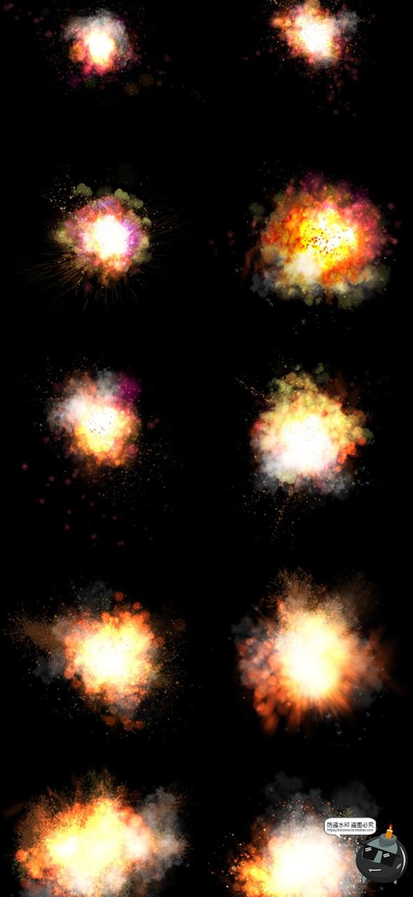 图片[6]-火焰爆炸火球耀斑射线效果PNG免抠装饰元素修图后期合成特效素材-设计猿