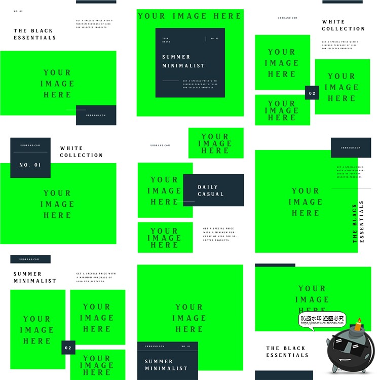 图片[2]-现代简约排版杂志风主题时尚服装海报广告图文排版AI矢量模板素材-设计猿