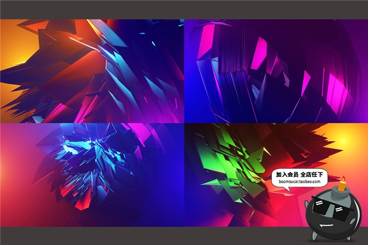 图片[4]-高清3D未来炫彩抽象三维碎片几何立体图形JPG图片背景纹理素材-设计猿