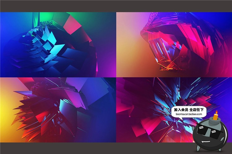 图片[5]-高清3D未来炫彩抽象三维碎片几何立体图形JPG图片背景纹理素材-设计猿