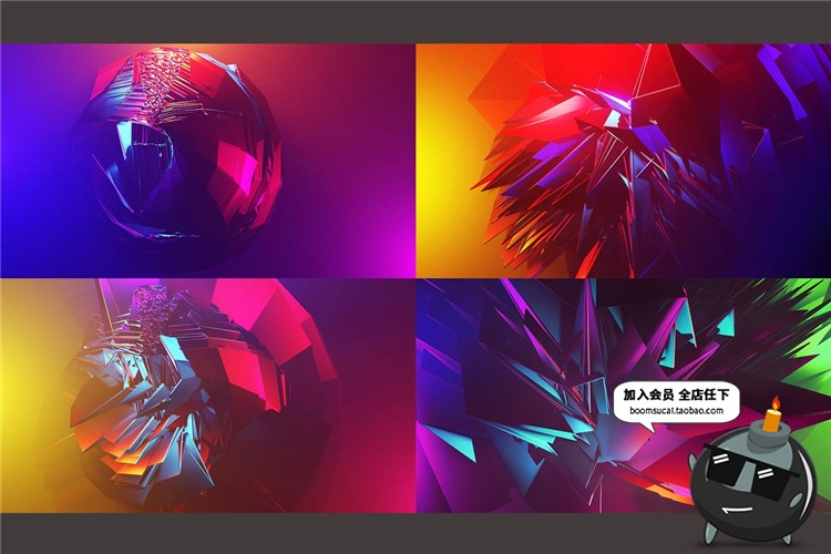 图片[6]-高清3D未来炫彩抽象三维碎片几何立体图形JPG图片背景纹理素材-设计猿